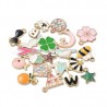 Pendentif d'émail en alliage, forme mixte, couleur mixte, 11~23x8~18x1.5~3mm, Trou: 1.2~2.5mm