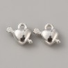 Pendentifs acryliques, breloques de coeur, platine, 10x12x5mm, Trou: 1.6mm(FIND-TAC0017-31I)