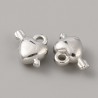 Pendentifs acryliques, breloques de coeur, platine, 10x12x5mm, Trou: 1.6mm(FIND-TAC0017-31I)