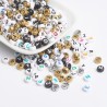 Perles acryliques, plat rond avec la lettre, mixedstyle, couleur mixte, 7x3.5mm, Trou: 1mm